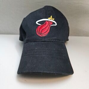 Nike‎ Team Miami Heat NBA Basketball 2-Sized Hat Cap L/XL Black Embroidered Logo
